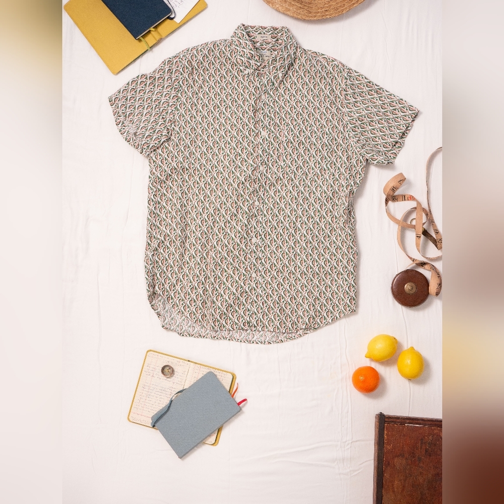 JCrew Men's Classic Linen Shirt, summer print